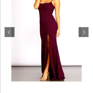 Spaghetti strap waist hugging evening gown/prom